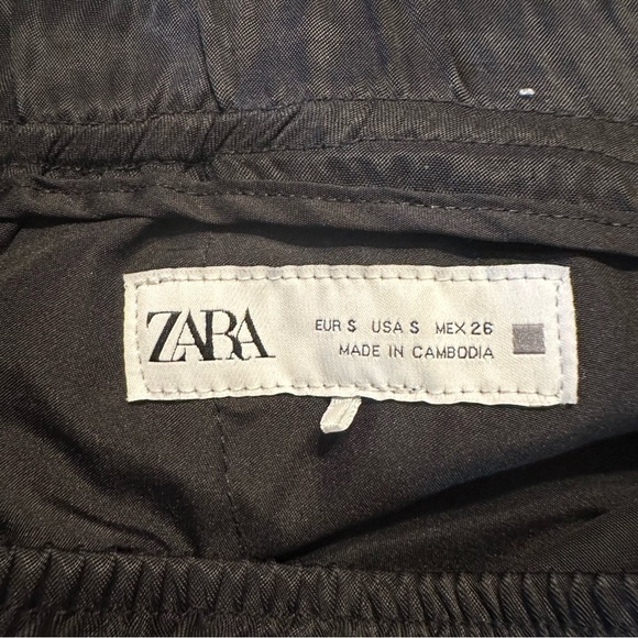 ZARA WOMENS OLIVE black  LYOCELL PANTS S (i9 - Picture 4 of 9